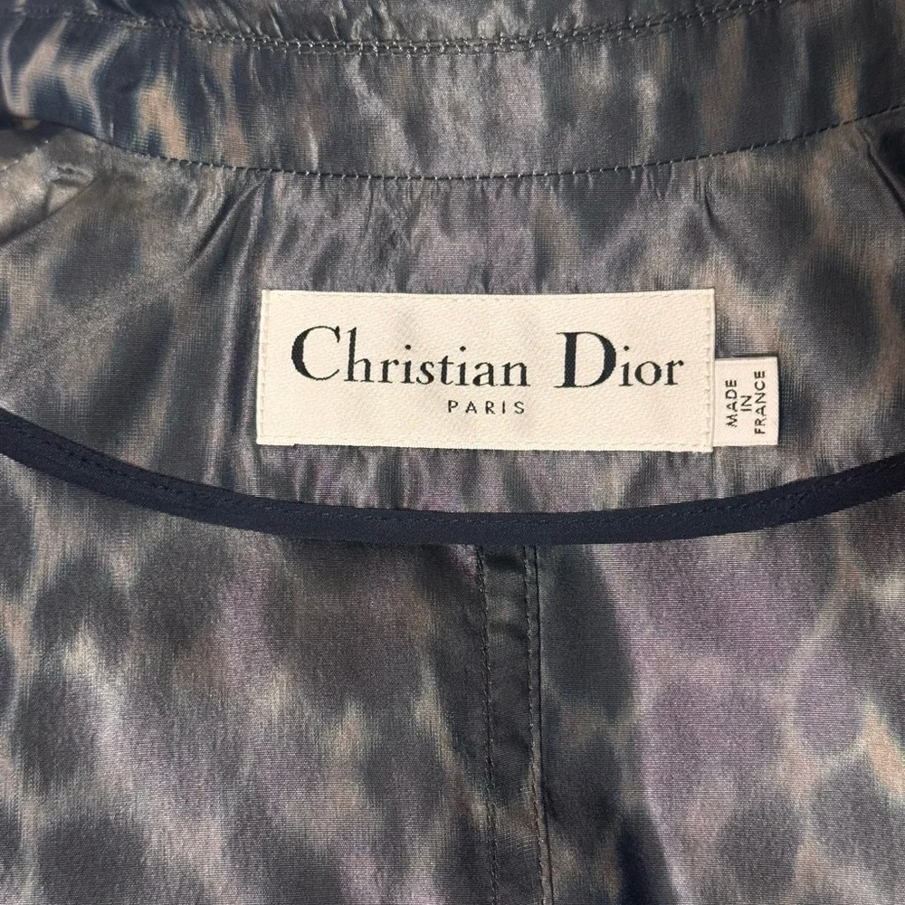 Christian Dior Women's Bar Silk Grey Leopard Blazer Size 2